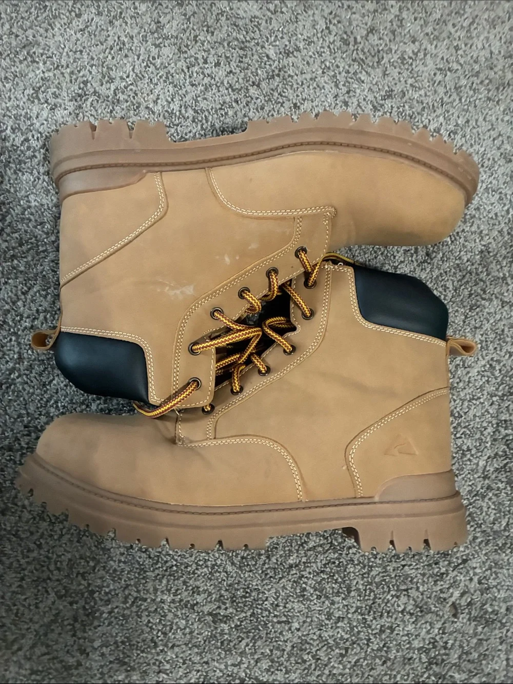 Ozark Trail Tan Lace-Up Work Boots with Black Collar